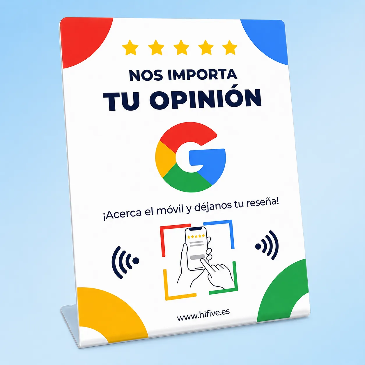 Expositor NFC de reseñas