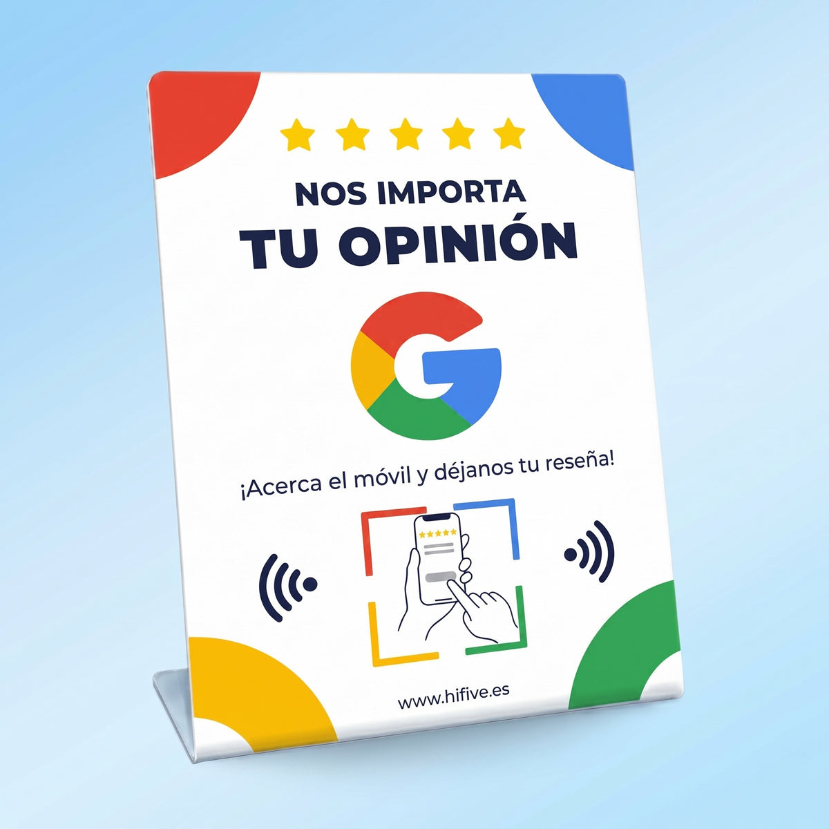 Tecnología NFC Hifive - sin apps, sin pasos, reseña en Google en segundos
